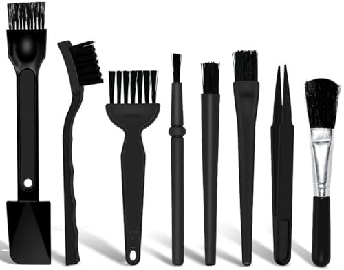 8 Pcs Anti Static Cleaning Brushes Set, ESD Safe Keyboard Cleaner Kit with Nylon Bristles, Mini Dust Removal Brushes for Computer Laptop Motherboard Camera Circuit Board Electronics Repair Tools