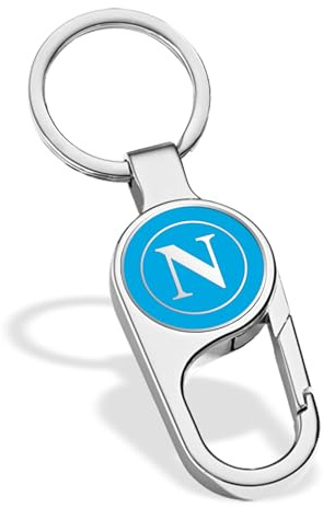 Clondo SSC Napoli Schlüsselanhänger aus Edelstahl – offizielles Fußballprodukt – elegantes und robustes Gadget mit SSCN-Logo – Geschenkidee für blaue Fans