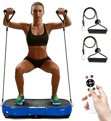 Vibration Plate Exercise Machine – Vibrating Plate for Lymphatic Drainage & Full Body Workout, 220W Power, 99 Speed Levels, Home Fitness Power Plate Alternative with Resistance Bands, 150KG Capacity
