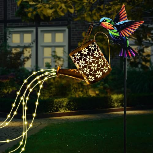SKIKHN Regadera Solar Luces, Luces Solares para Regadera, LED Luz de Hadas Cielo Estrellado con Diseño de Estrella, para Jardín, Patio, Pasillo, Césped, Linterna para Decoración de Plantas