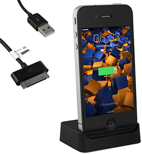 mumbi - Docking station USB per dock station per iPhone 4 4S / stazione base con cavo dati USB con line out