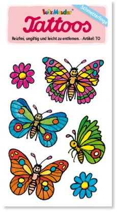 Lutz Mauder Schmetterlinge Tattoos Kinder Kindertattoo Tatoo Tatto Kindergeburtstag Geburtstag Mitgebsel Geschenk