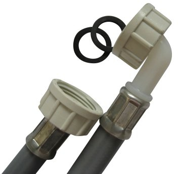 Waschmaschinenschlauch, 3/4'ÜM und 3/4'ÜM mit 90°Bogen, 300cm lang, PVC Zulaufschlauch | einfacher Anschluss!