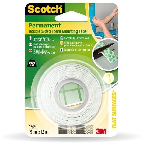 Scotch Nastro Biadesivo Forte, 19 mm x 1.5 m, 1 Pezzo