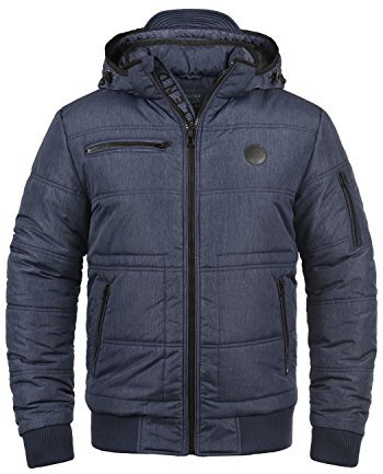 Blend BHBoris Herren Winterjacke Steppjacke Jacke gefüttert mit Abnehmbarer Kapuze Reißverschlusstaschen Regular fit, Größe:M, Farbe:Navy (70230)