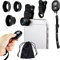 Obiettivo per fotocamera universale 3 in 1 e kit di telecomando otturatore Bluetooth per smartphone, con un telecomando dell'otturatore di Bluetooth,Fisheye,Macro 2 in 1 grandangolare,Clip