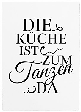Interluxe Holzschild Wandtafel Die Küche ist zum Tanzen da Schild Dekoration Wohnaccessoires Wanddeko