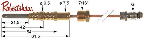 ROBERTSHAW Thermoelement für Falcon Länge 36' - 915mm 7/16' ASA 11/32