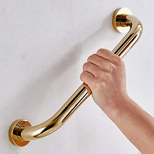 VELIMAX Haltegriff Fuer Duschen Handgriff Badewannengriff für Badezimmer aus Hochwertiges Messing für Kinder, Senioren Wand montiert Gold Finish 35CM