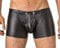 Verano Latex ähnliche Herren Shorts - Vinyl Wetlook Shorts mit Verschluss, Schwarz, L