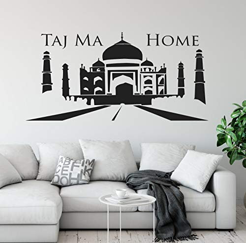 tjapalo® a182 Wandtattoo Taj Mahal Taj Ma Home Wandtattoo Indien Reisen Wandtattoo wohnzimmer modern Wandtattoo orientalisch Taj Mahal, Größe: B90 x H43cm, Farbe: rot