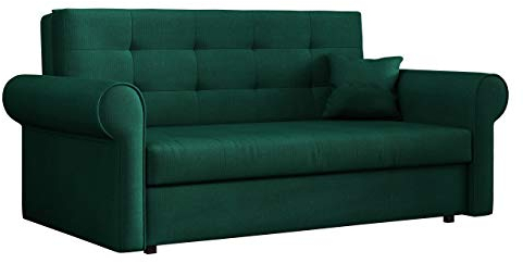 Mirjan24 Schlafsofa Viva Silver III mit Bettkasten, Bettsofa mit abgerundete Armlehnen, 3 Sitzer Polstersofa mit Schlaffunktion, Sofagarnitur inkl. Kissen, Sofa, Wohnlandschaft (Kronos 19)