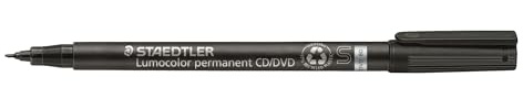 Staedtler Lumocolor permanent Dry Safe 310 CDs-9 CD/DVD Marker Schwarz, 5 Stück