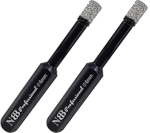 NBB Punte diamantate con codolo esagonale, per foratura a secco in porcellana dura, ceramica, piastrelle, granito, marmo, meglio bagnate, utilizzate in trapani con filo o cordless (2, 6mm)