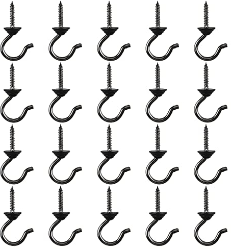 INCREWAY Ganchos para tazas de techo, 20 ganchos de techo vintage, ganchos de rosca, ganchos de pared multiusos para dormitorio, cocina