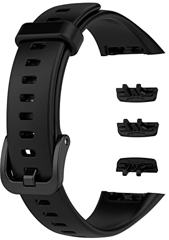 EasyULT Cinturino Compatibile con Huawei Band 7/6, Honor Band 6, Watch Fit - Orologio Sportivo Impermeabile in Plastica Morbida - Nero