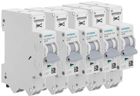 Lot de 5 disjoncteurs Auto P+N 20A
