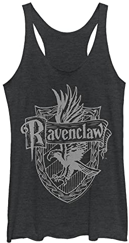Harry Potter Damen Ravenclaw-Wappen Hemd, Schwarz meliert, Klein