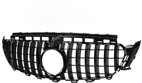 Kühlergrillblende Vorne, Für Panamericana GT Kühlergrill mit Kameralöchern Ersatz für E-Klasse W213 C238 Pre Facelift 2017 Bis 2020(voll schwarz)