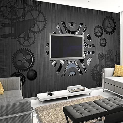 MASTPOINT Tapete 3D Wandbild Modern Industrial Style Metal Gear Wohnzimmer Schlafzimmer Dekoration Tapete TV Sofa Hintergrund Wandaufkleber Art.-Nr