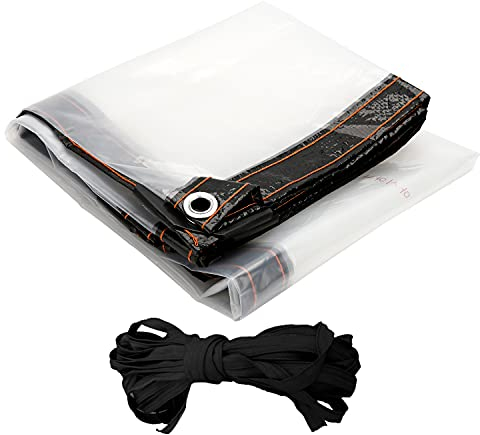 Sonnewelt Telone trasparente, 2 x 4 m, trasparente, con occhielli, impermeabile, per balcone, serra e giardino, mobili da giardino, 2 x 4 m