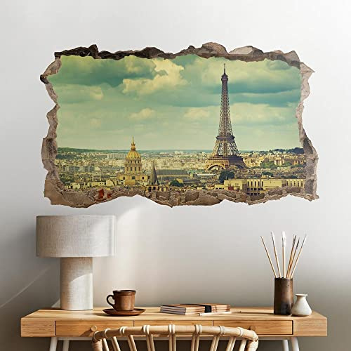 3DC0002-1 Wandtattoo - Einrichtungsideen - Paris 3D - Maße 60 x 40 cm - Wanddekoration, Wandaufkleber, Tapeten