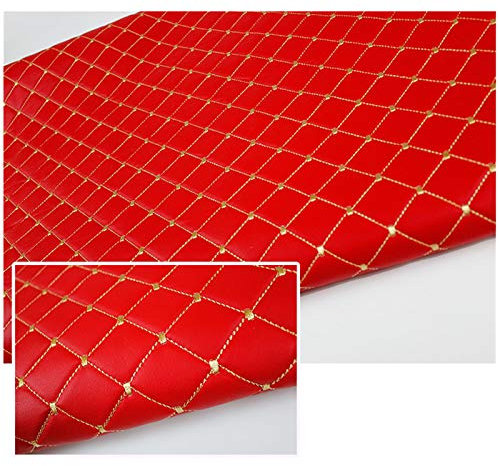 Leder stoff Rot Verdicktes PU-Kunstledergewebe，0,3mm Dick Quadratisches Schwammverbundgewebe，Kleidung Schneiderei Polster Kunstleder Stoff Wasserdichtes Sofa Autositzbezüge 140cm X 100cm(Size:1.4×20M)