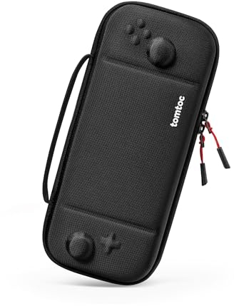 tomtoc Tasche Case für Hori Nintendo Switch Split Pad Compact, Ultra-dünn, Rundumschutz Tragetasche für Switch Konsole und 10 Spiele, Slim Hard Schutzhülle für Split Pad Fit Controller, Schwarz