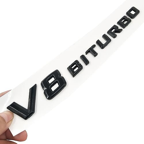 PartyUnix 3D Metall Embleme Sticker Auto Körper KofferraumtüR Chrom Abzeichen Dekoration für V12 V8 BITURBO ufkleber Logo,D