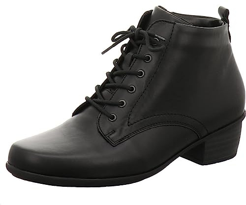Waldläufer Stiefelette Haifi 967809-102-001, Glattleder, Schwarz, Reißverschluss, Weite H, Fußbett zum Wechseln Schwarz
