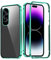 Compatible avec Coque Honor 90 Lite Transparente, Coque de Téléphone Honor 90 Lite avec Verre Trempé Protection écran Antichoc Etui Intégrale Housse (Vert)