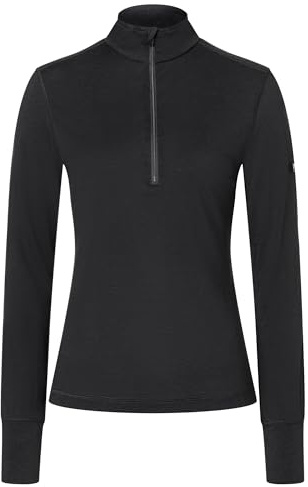super.natural W TUNDRA175 1/4 ZIP Merino Longsleeve Damen - Damen Langarmshirt aus Merino-Polyester-Mix, Geruchsabweisendes Funktionsshirt mit Reißverschluss