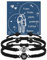 YELUWA 2 Pcs Paare Armbänder, Ich Liebe Dich 100 Sprachen Armbänder, Paare Armbänder Fernbeziehung Ihr Armband Valentinstag Paare Geschenke Für Ihn Ihr Freund Freundin Frauen Männer Schwarz IT