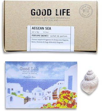 Good Life Ägäisches Meer Schrankduft | Entwickelt in Neuseeland | 12 Duftsäckchen