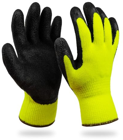 SILISTO Winter Montagehandschuhe Arbeitshandschuhe Sicherheitshandschuhe, Winter, Thermo, Isolation, Latexbeschichtung, wasserabweisend, griff- und rutschfest, Größe 11