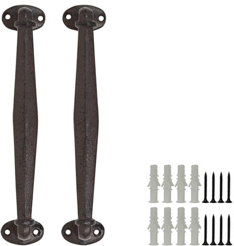 Woodside Cast Iron Heavy Duty Door Handles, Vintage Cupboard & Drawer Pull for Home & Garden Furniture, Pack of 2