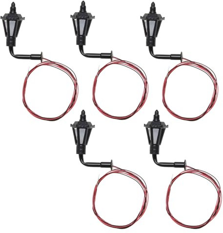 EMSea 5 stücke Modelleisenbahn 1:150 Outdoor Laterne Wandleuchten Track N Eisenbahn Park Led Laternenpfahl Wandleuchten Modell 3V Modell Garten Miniatur Landschaft