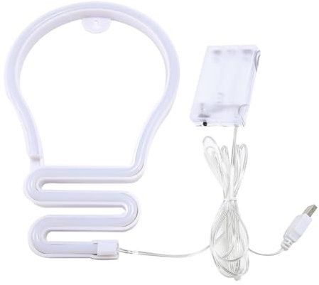 OSALADI Glühbirne Neonlampe LED Licht Zeichen Nachtlicht Dekor für Schlafzimmer PVC Material Kupferdraht Dekoratives Neonlicht für Innenräume Party Kinderzimmer 1 Satz