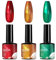 Lot de 3 vernis à ongles gel rouge, couleurs de Noël métallisées, kit de vernis à ongles gel à séchage rapide, vernis à ongles gel LED/UV pour manucure