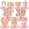 Noper 9Pcs Pink Rose Gold 30th Birthday Honeycomb Centerpieces for Girls, Happy 30th Birthday Table Decor
