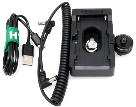 HangTon NP-F 970 770 570 550 Battery Plate Adapter, USB Type A 18W, DC 12V 8V Power for Blackmagic Sony Canon Camera Monitor Wireless Transmitter Receiver Phone LED Light