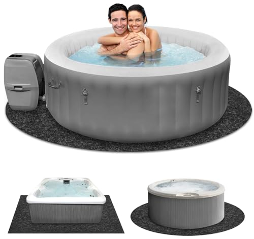 GQFOWE Runde Whirlpool-Matte, extra groß, aufblasbar, für oberirdische Pools, Schutzmatte für den Innen- und Außenbereich, Bodenschutzmatte zum Schutz des Whirlpools vor Abnutzung