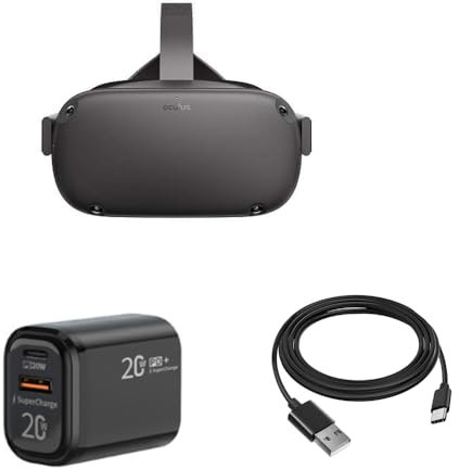 20W Charger for Meta Quest 3/2/1, Dual USB Port USB A, USB C, Fast Charging Cable Compatible for Oculus All-in-one VR Gaming Headset, Pico,iPhone 15/15 Pro/15 Plus/15 Pro Max, i Pad Pro/Air & More