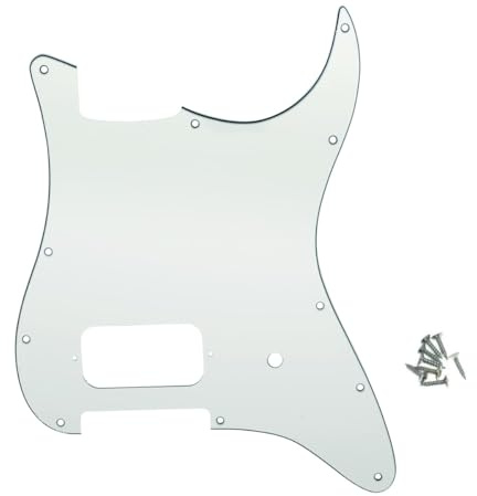ROZILO Pro 11 Löcher Elfenbeinfarben 3-lagig ST Strat One Humbucker Gitarre Pickguard für amerikanische/mexikanische FD Tom Delonge Strat Style E-Gitarre