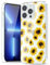Svanove for iPhone 13 Pro Max Case Flower, Girly Cute Clear Floral Aesthetic Design, Slim Thin Transparent Hard Shell Plastic Phone Case for Women Girls, Trendy Elegant Pattern, Sunflower