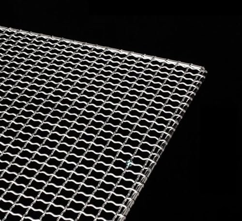 Edelstahl-Grillrost, quadratisch, Grillrost zum Grillen, Kochen und Backen, 304 Carbon-Drahtgestell, 50 x 30 cm
