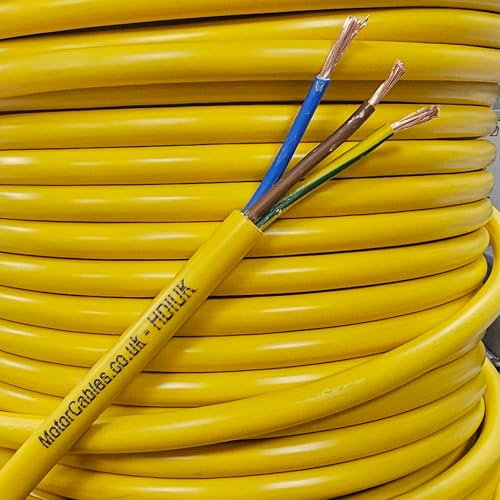 HDIUK 1.5mm Arctic Grade Cable 3183AG1.5 3-Core Coil (40 Metres, Yellow)