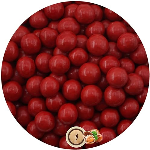 EinsSein 0,35kg Schokobälle rot glanz Gastgeschenke Hochzeit Schokolade für die Gäste | Schokokugeln Bälle Schoko| Süßigkeiten Kindergeburtstag, Party, Taufe, Kommunion, Konfirmation| essbare Deko |