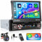 Ohradio 2+64GB Radio Coche Android 1 DIN con Pantalla Retráctil Motorizada de 7 - CarPlay Inalámbrico y Android Auto Inalámbrico, WiFi, BT, Radio FM, Enlace Espejo, GPS, 2 USB/AUX/SD +Cámara +Mic