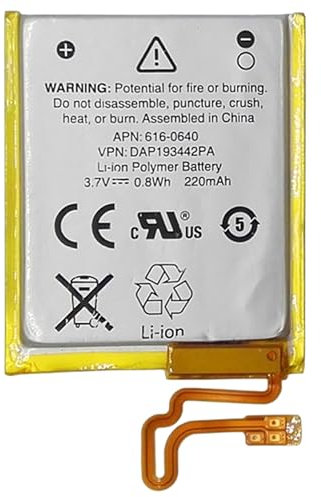 Vvsialeek 616-0640,616-0639 Batteria di ricambio compatibile con iPod Nano 7 e iPod Nano 7th e iPod Nano 5th A1446 con kit di strumenti